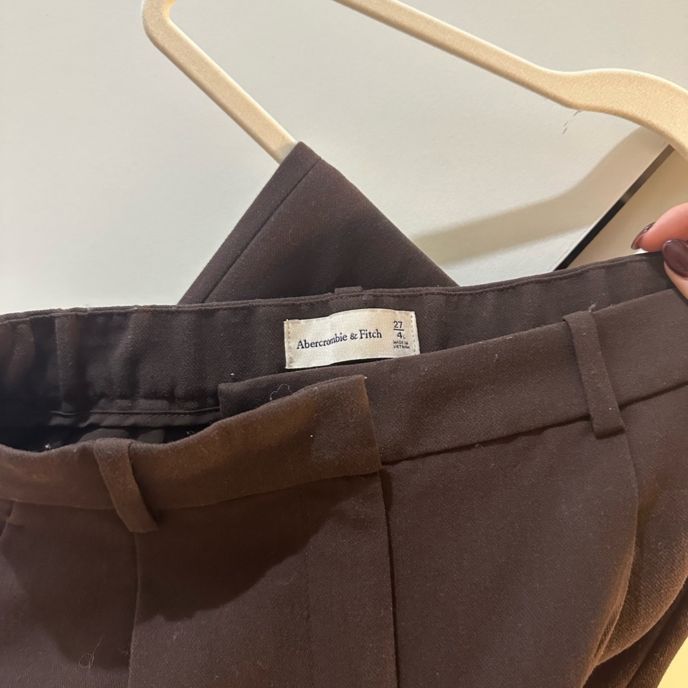 Abercrombie & Fitch Dark Brown Straight Leg Pant 27L - Picture 6 of 6